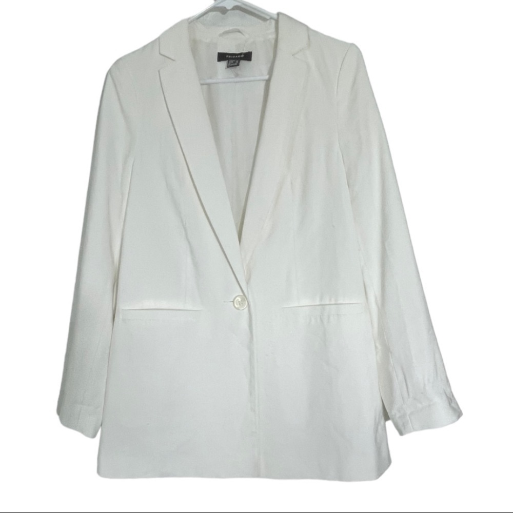 Primark One Button White Blazer Size 4 Small